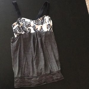Black/grey and white Lululemon tank